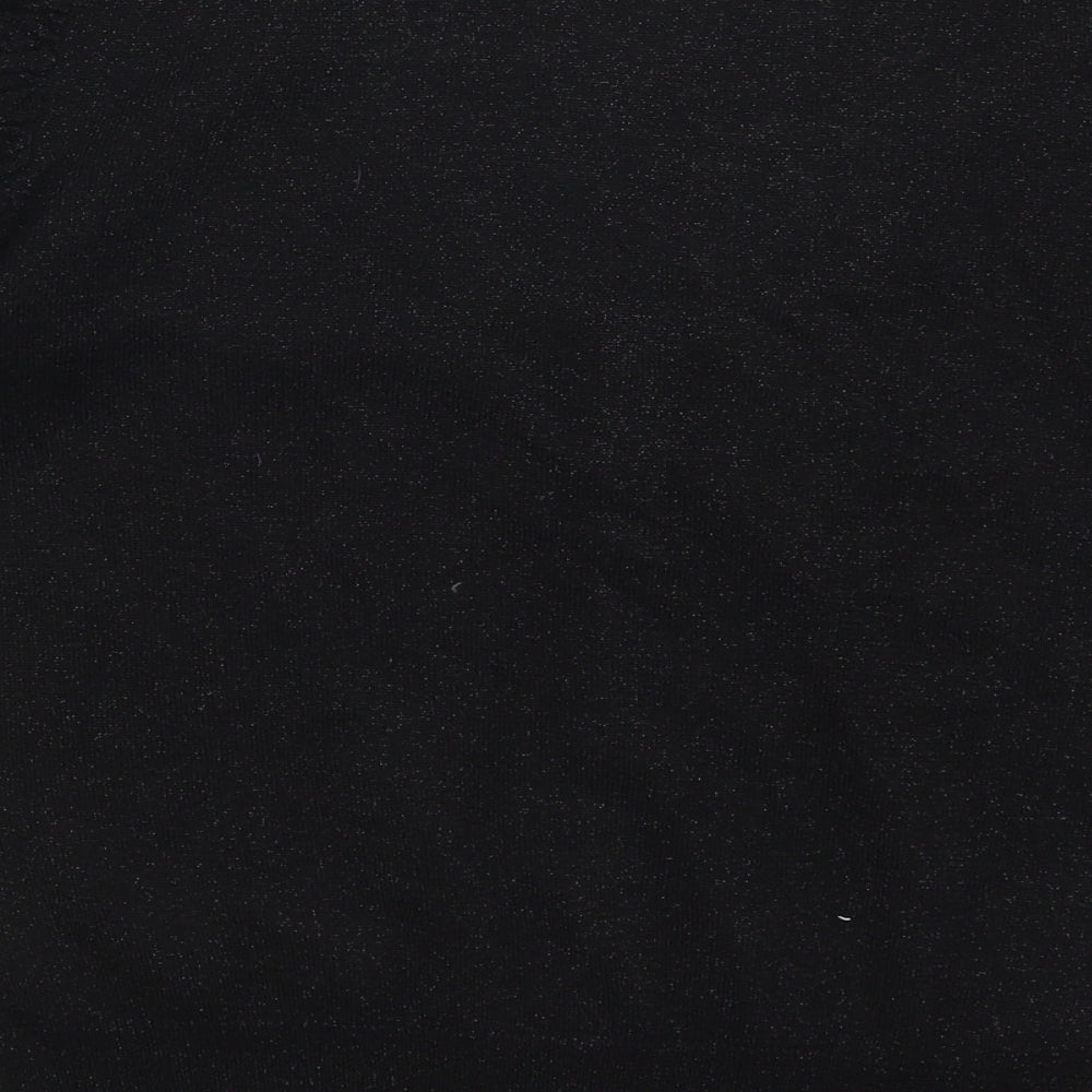 Evie Womens Black Round Neck  Acrylic Cardigan Jumper Size 14