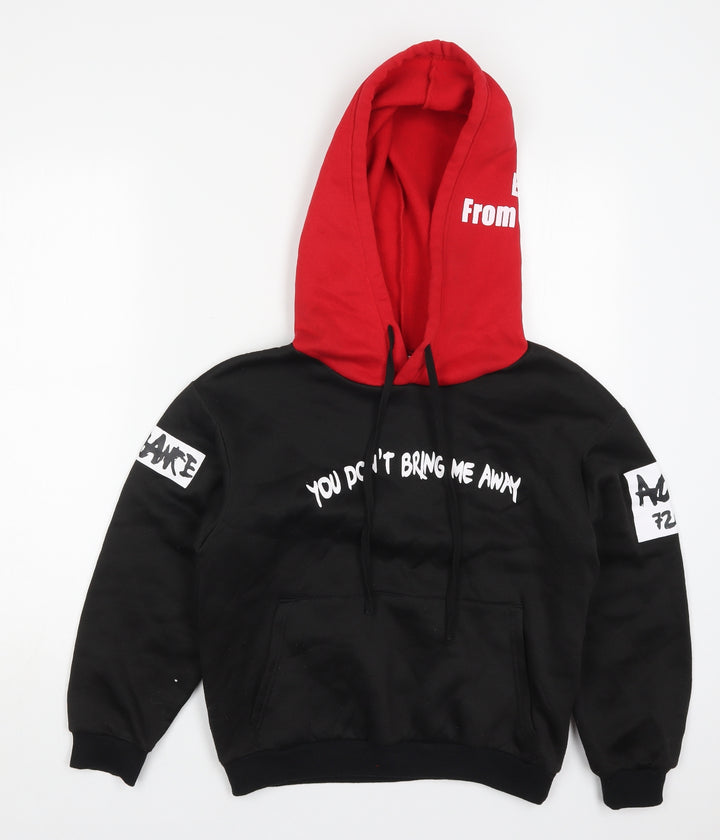 SheIn Womens Black Polyester Pullover Hoodie Size M Pullover - Escape From Standard Don't Bring Me Away