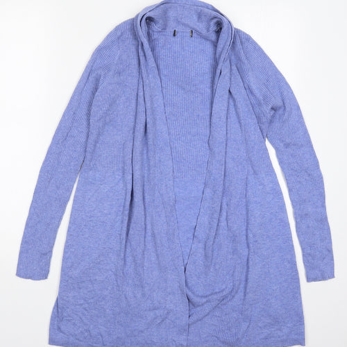 F&F Womens Blue V-Neck  Nylon Cardigan Jumper Size 10