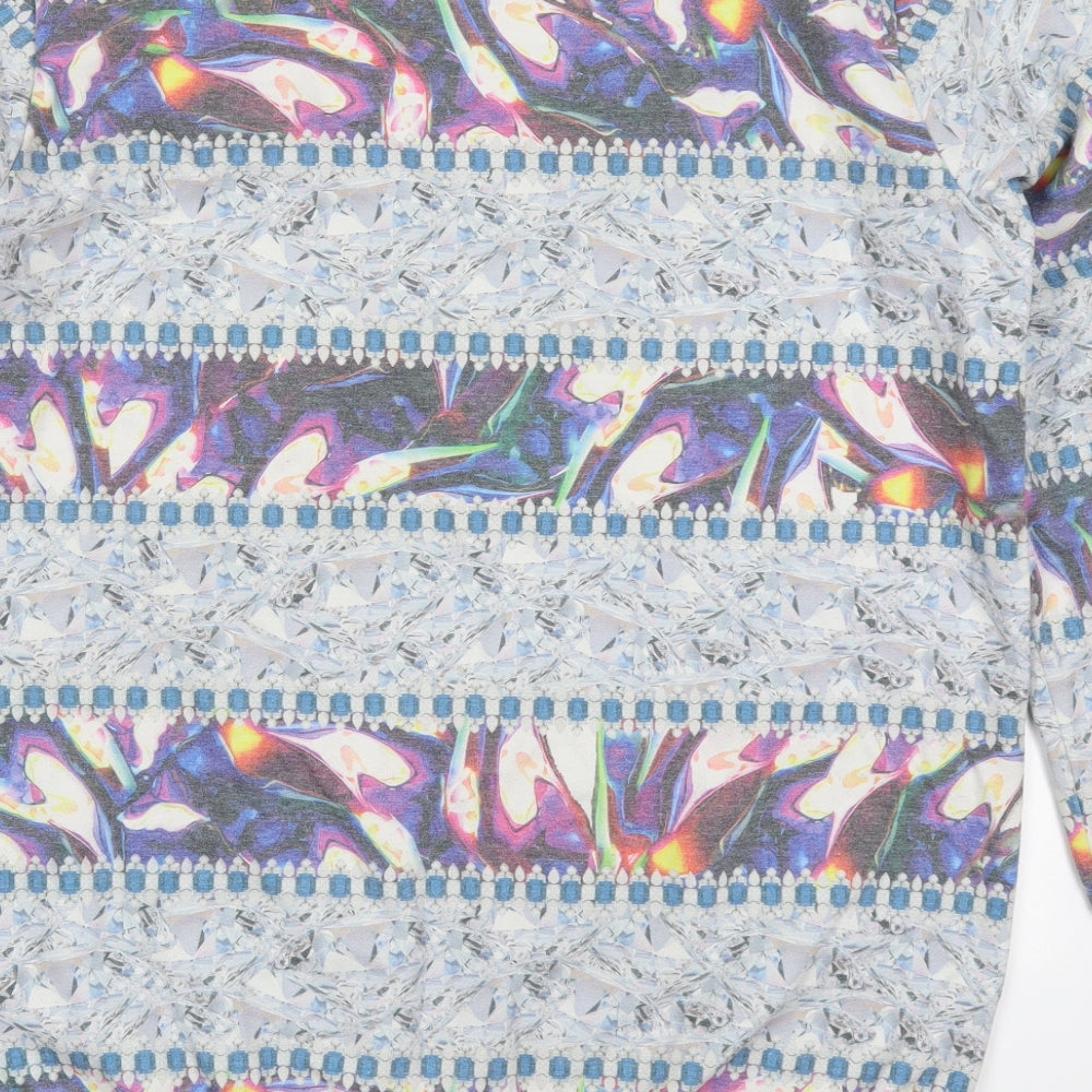 Hype Womens Grey Striped Polyester Pullover Sweatshirt Size 12  Pullover - Abstract