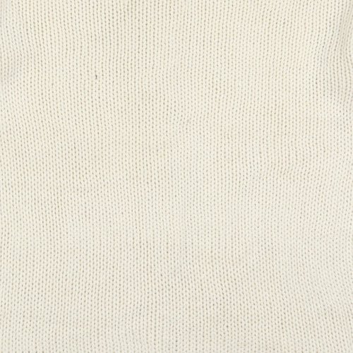 JCL Womens Beige Round Neck  Acrylic Pullover Jumper One Size