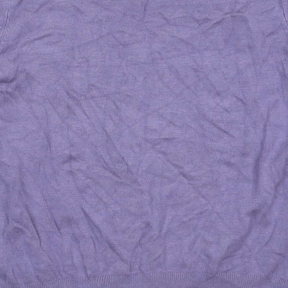 Marks and Spencer Womens Purple Round Neck  Viscose Cardigan Jumper Size 8