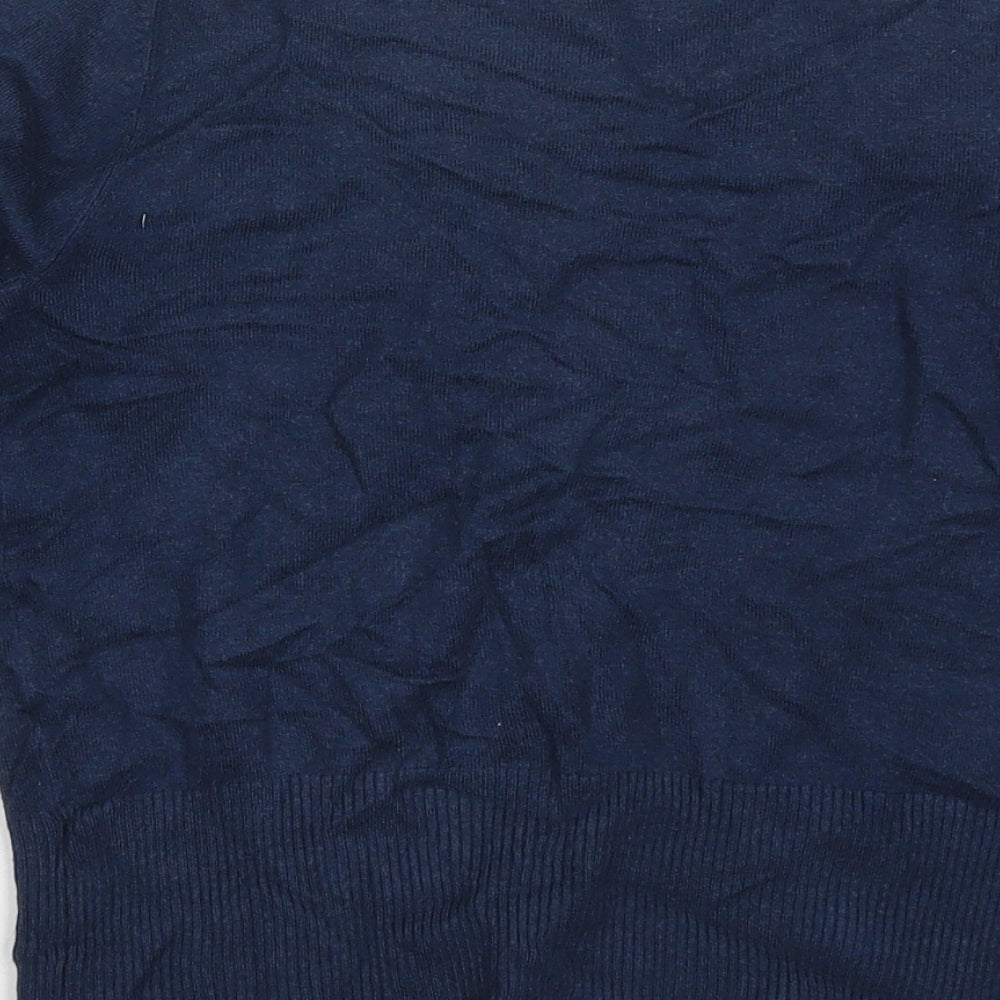Marks and Spencer Womens Blue Round Neck  Viscose Cardigan Jumper Size 8