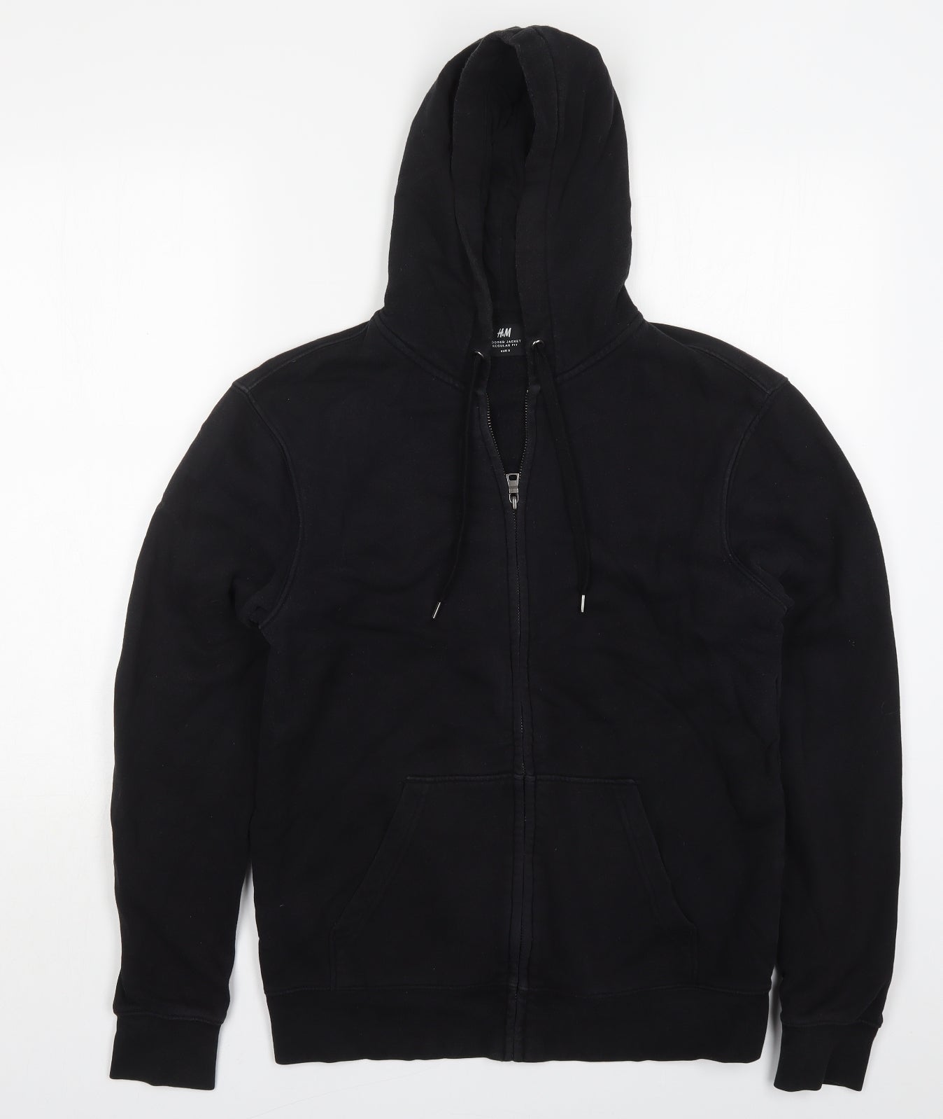 H&M Mens Black  Cotton Full Zip Hoodie Size S