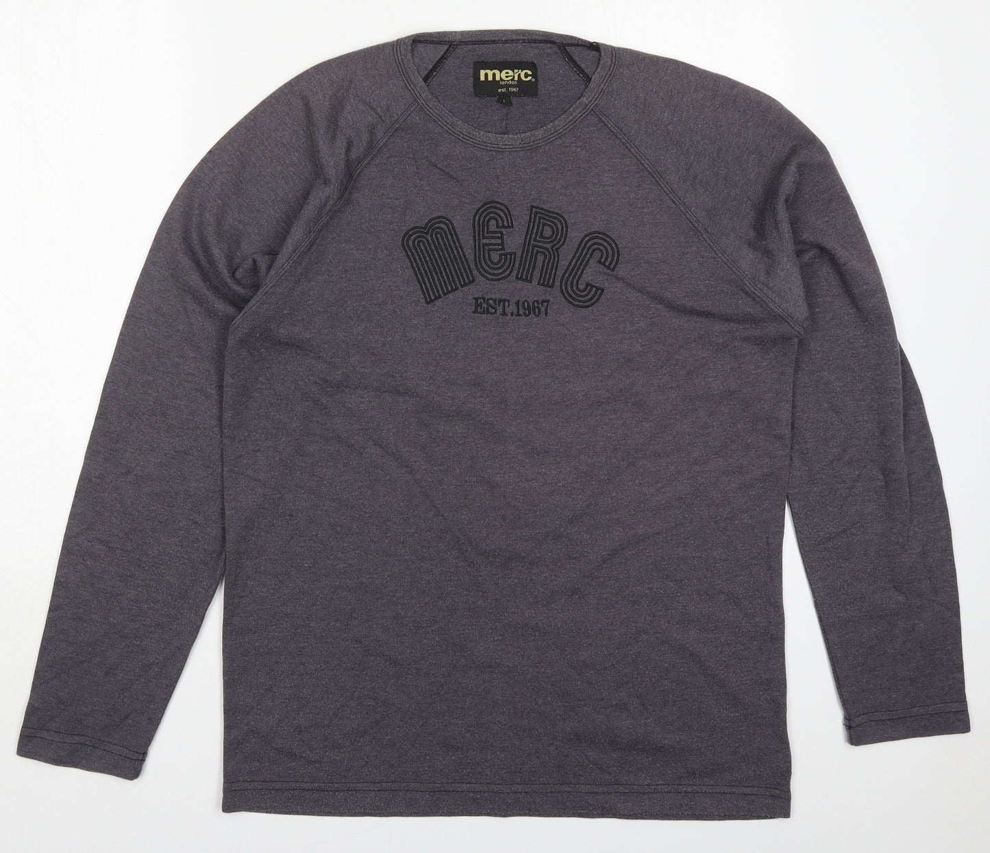 Merc Mens Grey  Cotton  T-Shirt Size L Crew Neck