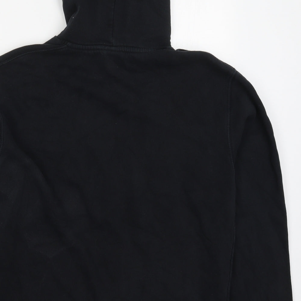 Zara Mens Black  Cotton Pullover Hoodie Size L