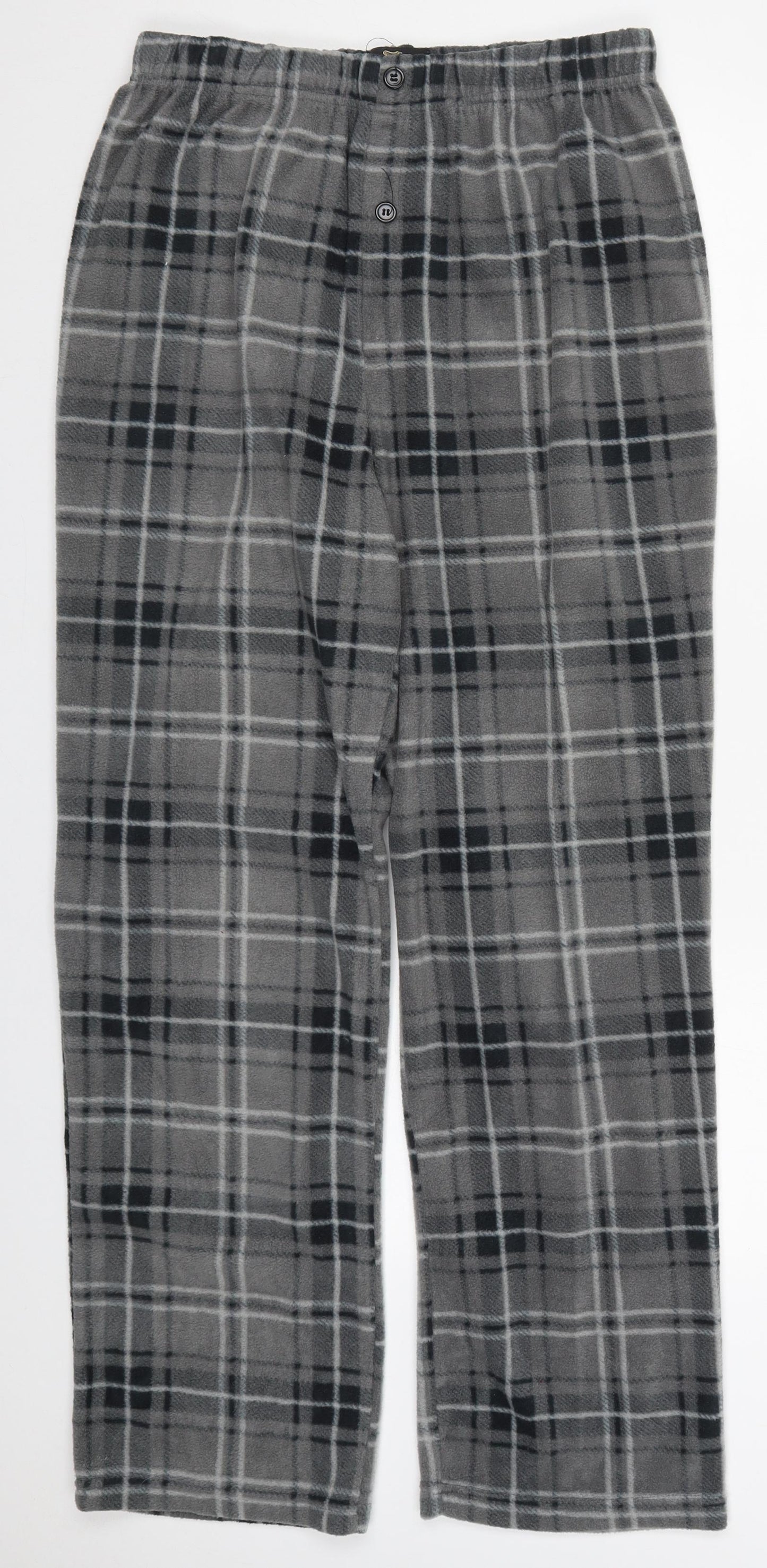Guiness Mens Grey Check Polyester Trousers  Size M L29 in Regular  - Pyjama Pants