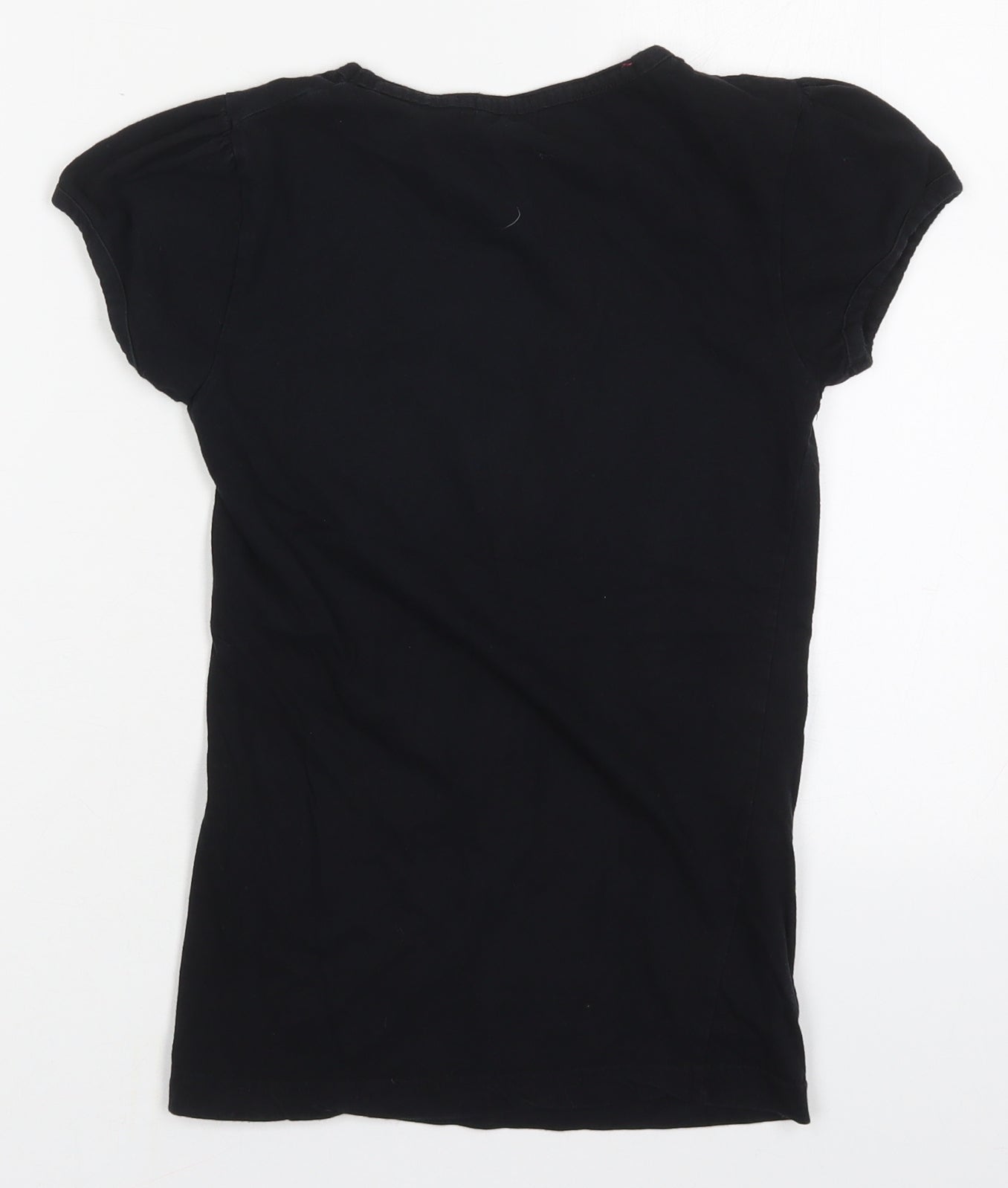 Young Dimension Girls Black  Cotton Basic T-Shirt Size 11-12 Years Crew Neck Pullover - New Friend Request Ignored
