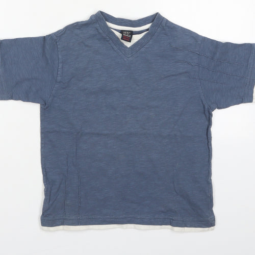NEXT Boys Blue  Cotton Basic T-Shirt Size 5 Years V-Neck Pullover
