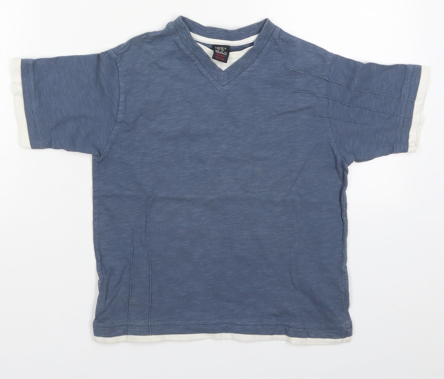 NEXT Boys Blue  Cotton Basic T-Shirt Size 5 Years V-Neck Pullover