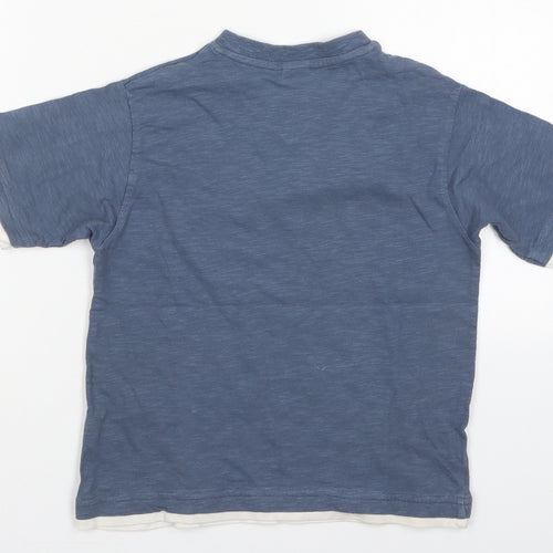 NEXT Boys Blue  Cotton Basic T-Shirt Size 5 Years V-Neck Pullover