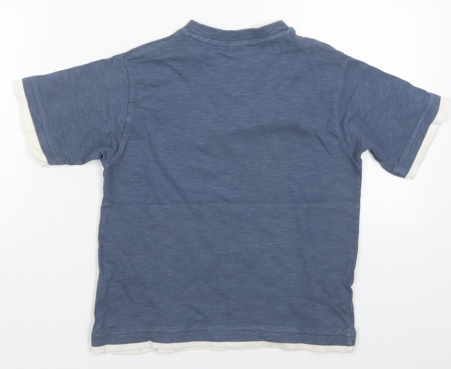 NEXT Boys Blue  Cotton Basic T-Shirt Size 5 Years V-Neck Pullover