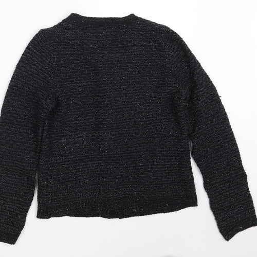 Marks and Spencer Womens Black Round Neck  Cotton Cardigan Jumper Size 8