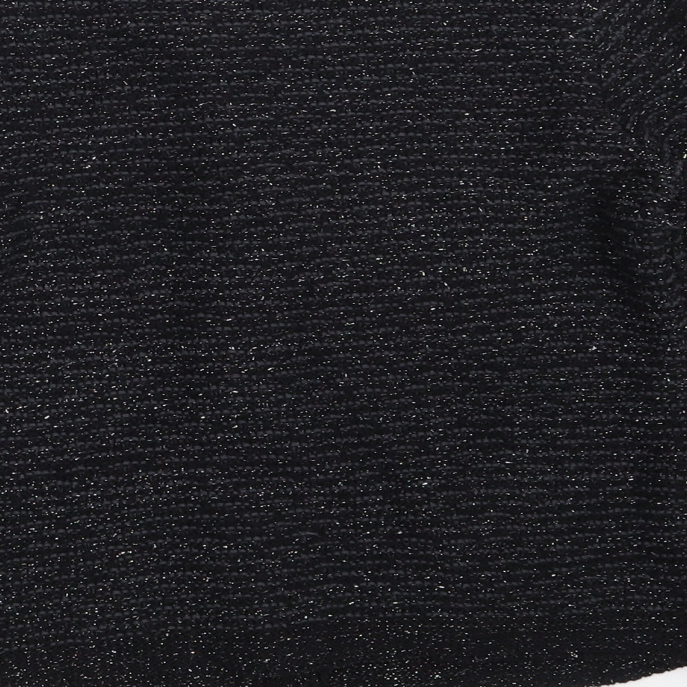 Marks and Spencer Womens Black Round Neck  Cotton Cardigan Jumper Size 8