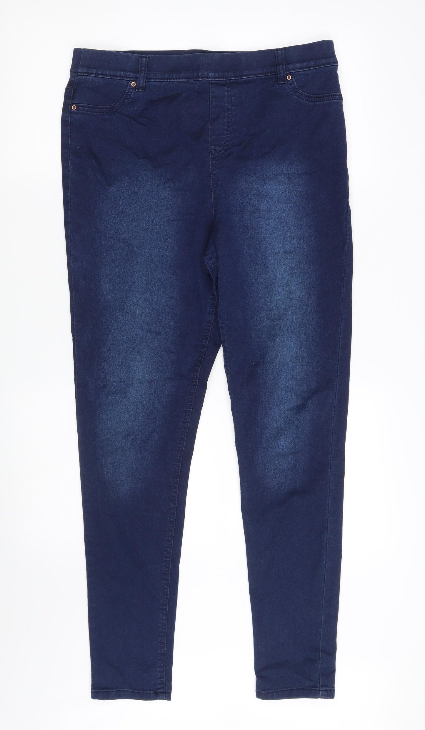 F&F Womens Blue  Cotton Jegging Jeans Size 14 L29 in Slim
