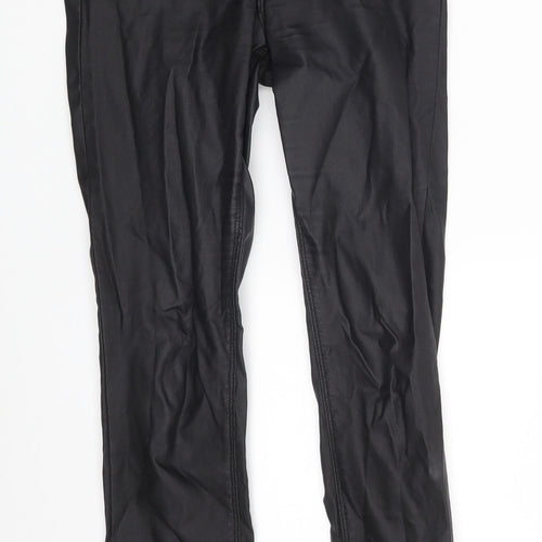 Denim Co. Womens Black  Viscose Trousers  Size 8 L27 in Slim Zip
