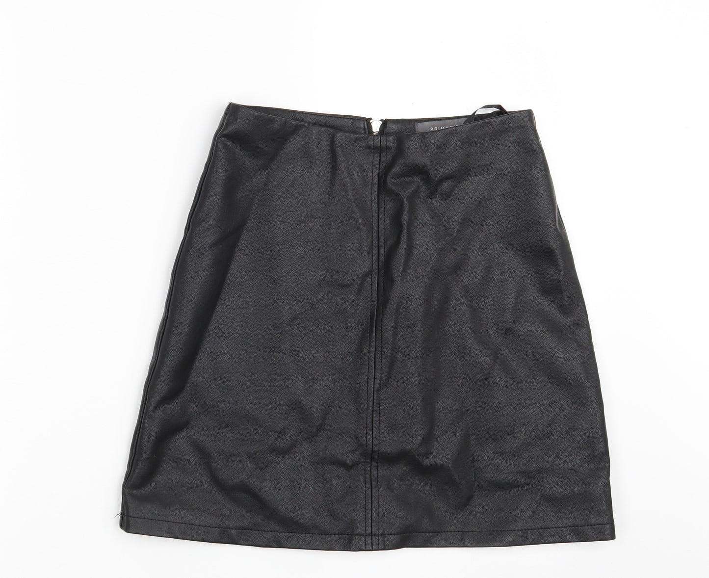 Primark Womens Black  Polyester A-Line Skirt Size 6   Zip
