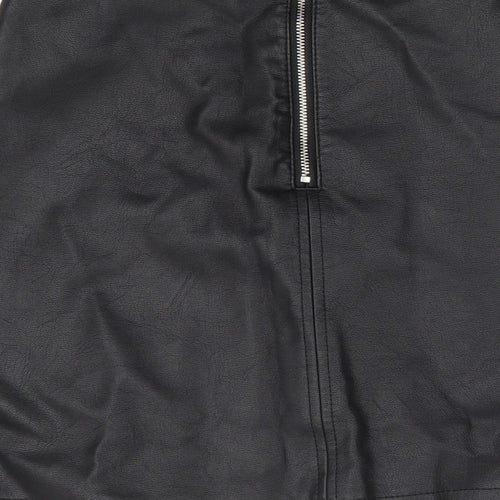 Primark Womens Black  Polyester A-Line Skirt Size 6   Zip