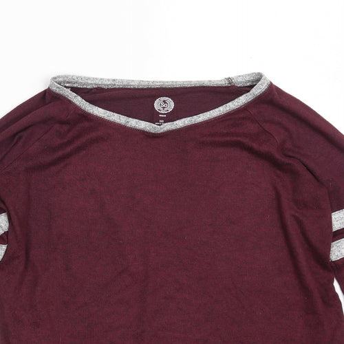 SO Womens Purple  Rayon Pullover Sweatshirt Size XS