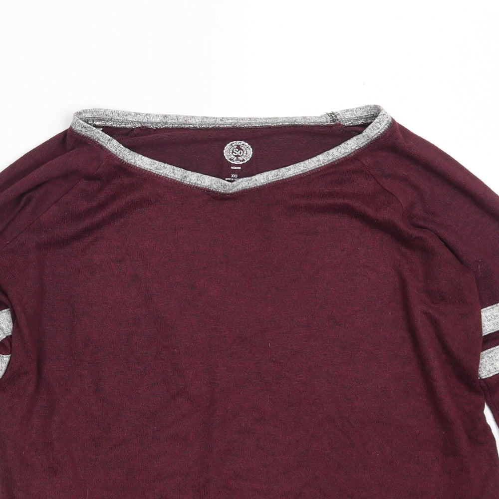 SO Womens Purple  Rayon Pullover Sweatshirt Size XS