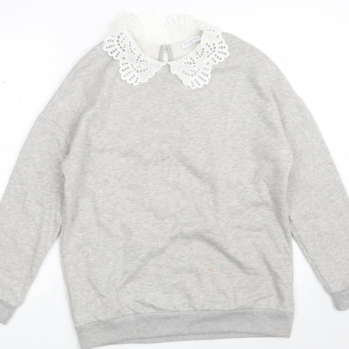 Papaya Womens Grey  Cotton Pullover Sweatshirt Size 10