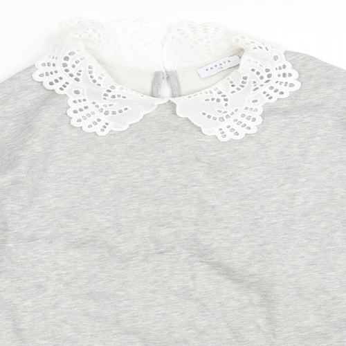 Papaya Womens Grey  Cotton Pullover Sweatshirt Size 10