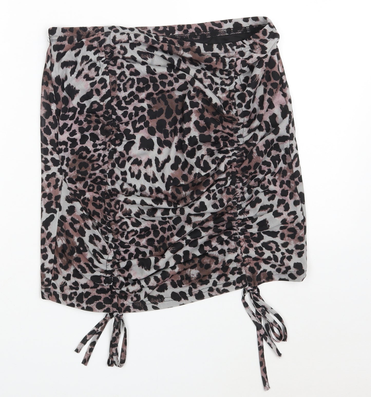 SheIn Womens Brown Animal Print Polyester Straight & Pencil Skirt Size L
