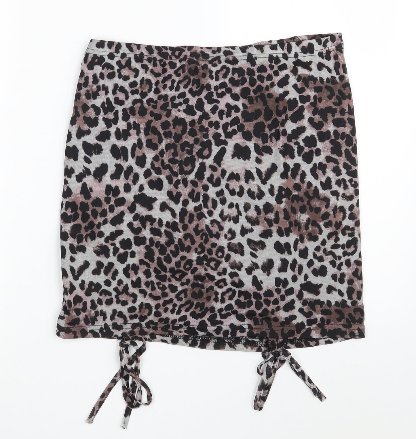 SheIn Womens Brown Animal Print Polyester Straight & Pencil Skirt Size L