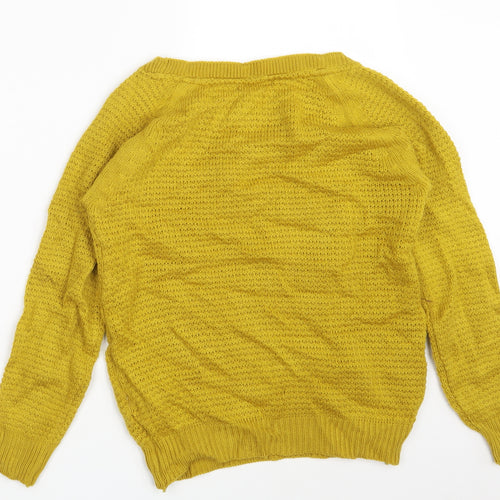 ether by MYNTRA Womens Yellow Round Neck  Acrylic Pullover Jumper Size S