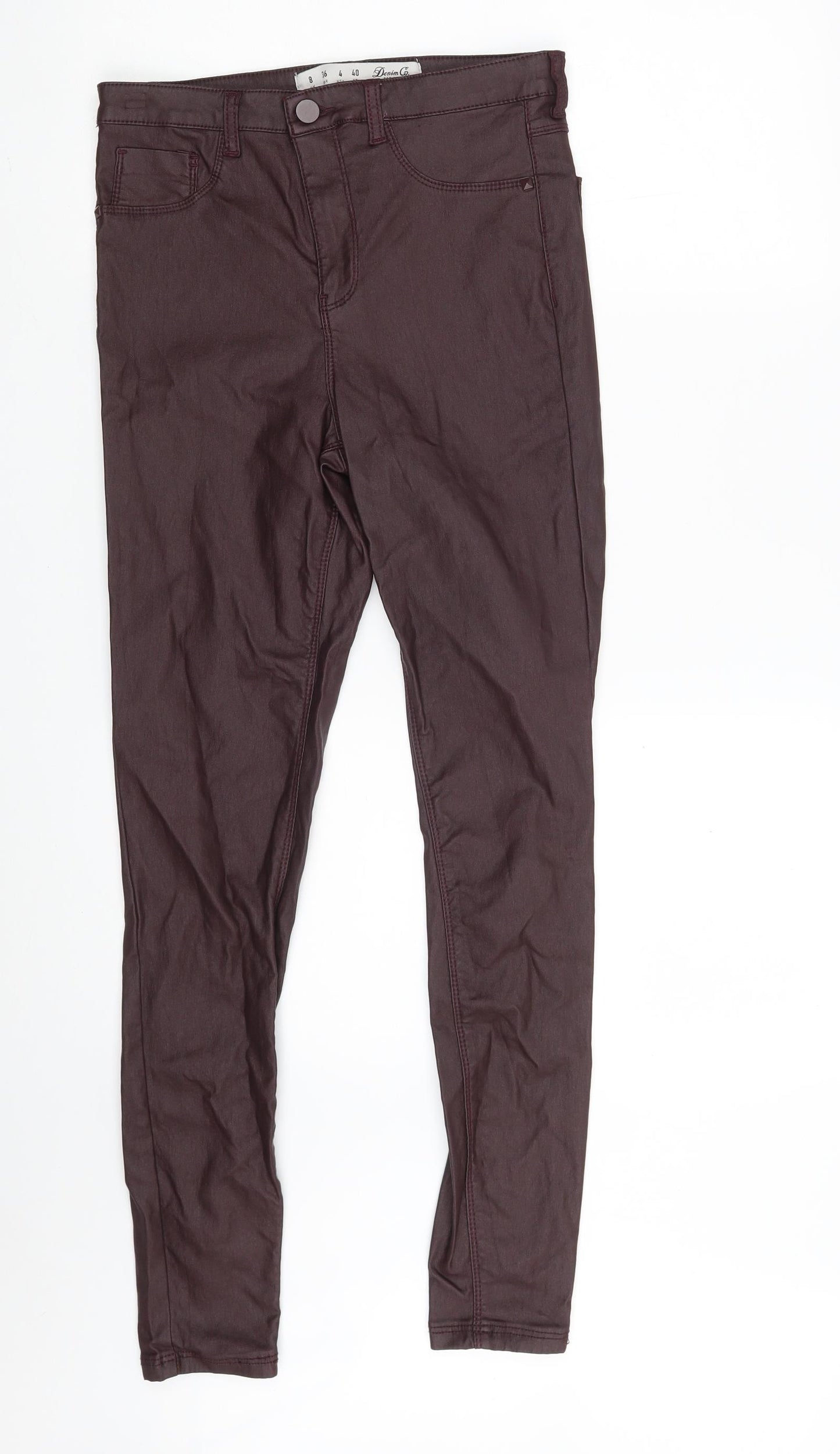 Denim Co. Womens Purple  Viscose Jegging Leggings Size 8 L28 in