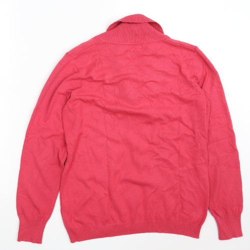 Gollehaug Collection Womens Pink Collared  Modal Pullover Jumper Size 10