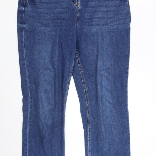 Papaya Mens Blue  Cotton Straight Jeans Size 16 L27 in Regular Zip
