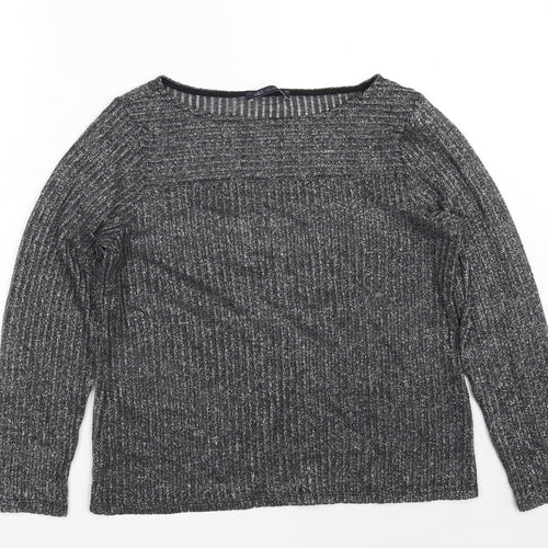 Marks and Spencer Womens Black  Polyester Pullover Sweatshirt Size 14