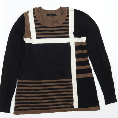 Crazy Line Womens Multicoloured Round Neck Striped Viscose Pullover Jumper Size XS