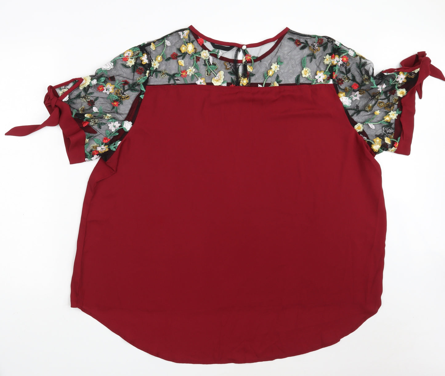 SheIn Womens Purple Floral Polyester Basic Blouse Size 4XL Boat Neck - Curve
