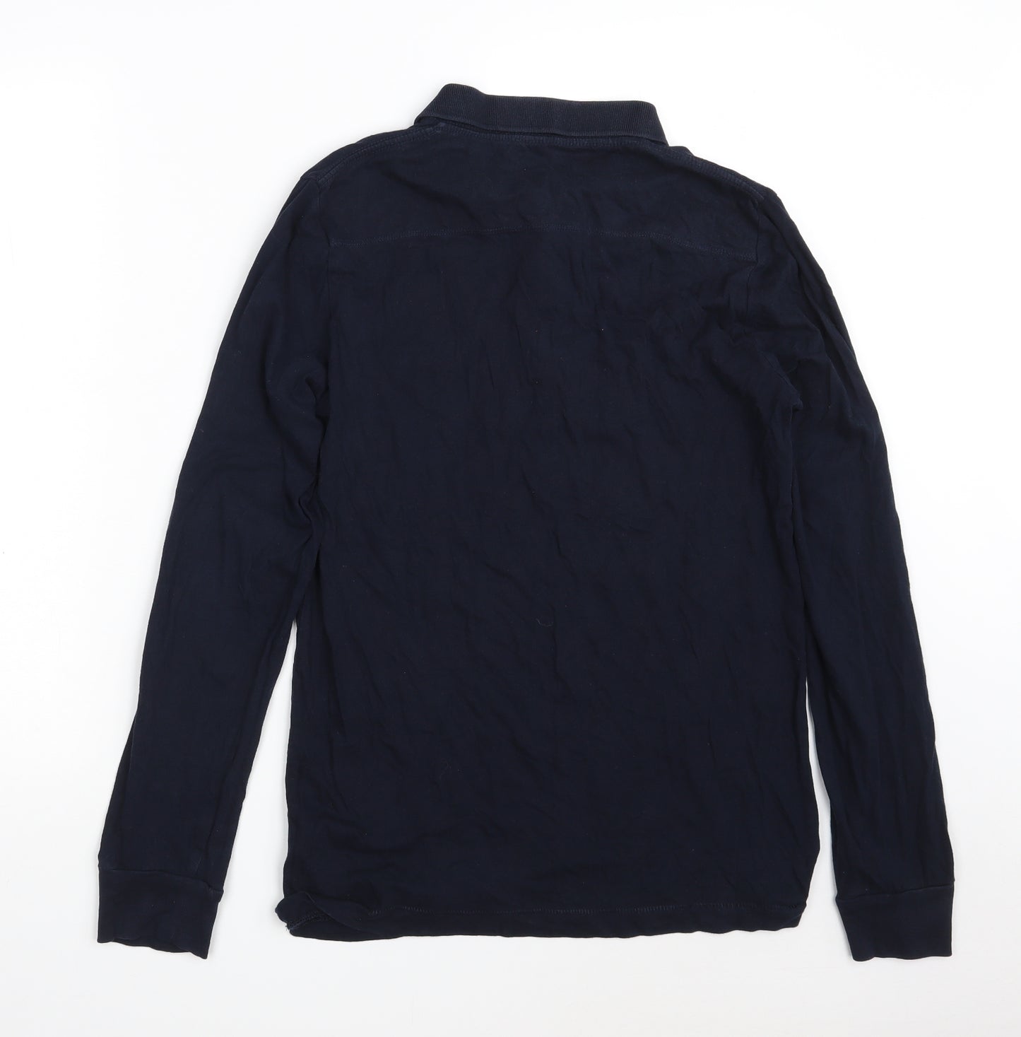 French Connection Mens Blue  100% Cotton  Polo Size S Collared Button