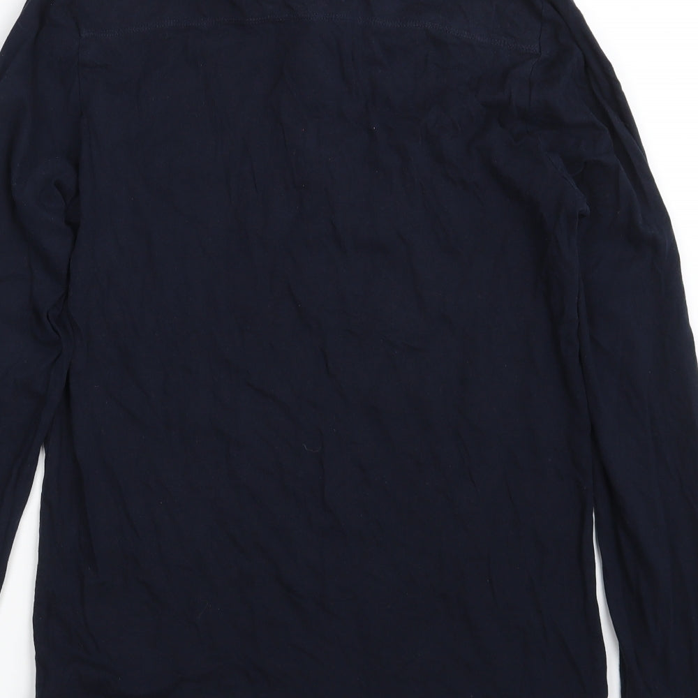 French Connection Mens Blue  100% Cotton  Polo Size S Collared Button
