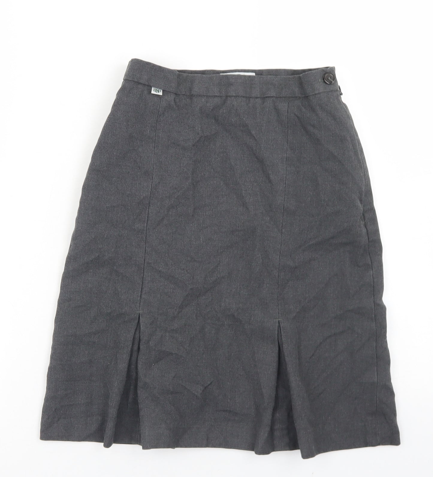 1880 Womens Grey  Polyester Pleated Skirt Size 26 in   Zip