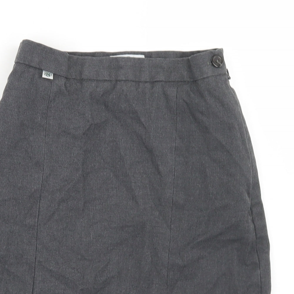 1880 Womens Grey  Polyester Pleated Skirt Size 26 in   Zip