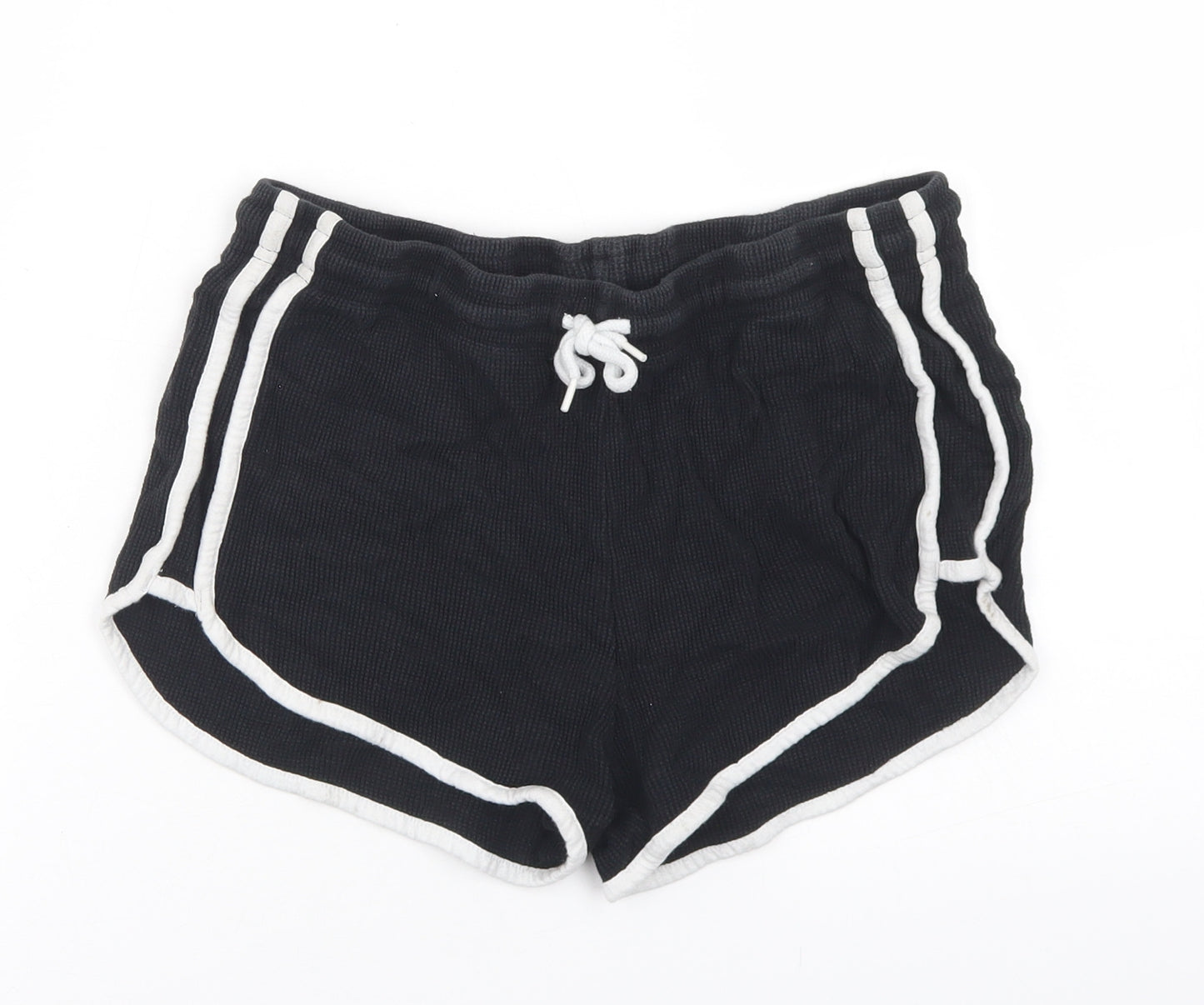 Primark Womens Black  Cotton Sweat Shorts Size S  Regular Drawstring