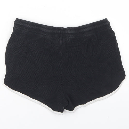 Primark Womens Black  Cotton Sweat Shorts Size S  Regular Drawstring