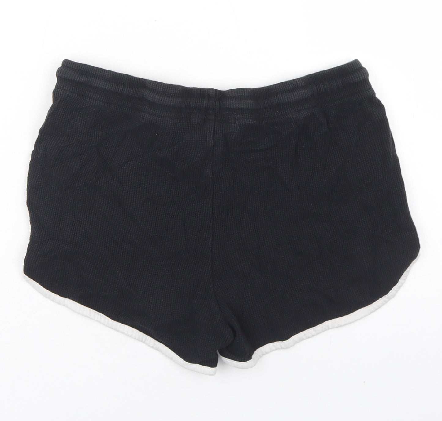 Primark Womens Black  Cotton Sweat Shorts Size S  Regular Drawstring