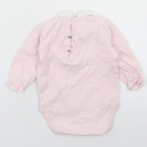 NEXT Girls Pink  Cotton Romper One-Piece Size 6-9 Months  Snap