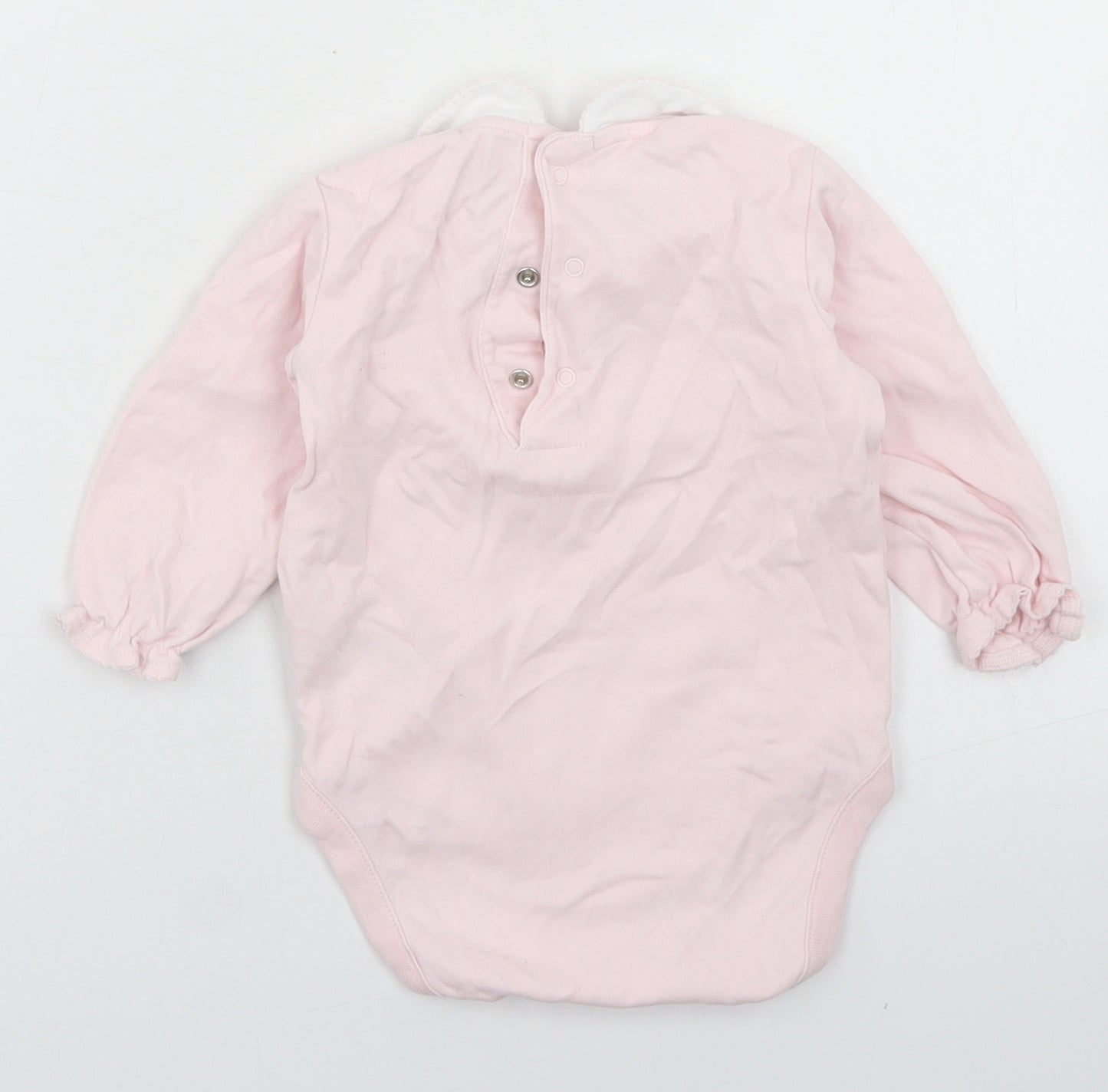 NEXT Girls Pink  Cotton Romper One-Piece Size 6-9 Months  Snap