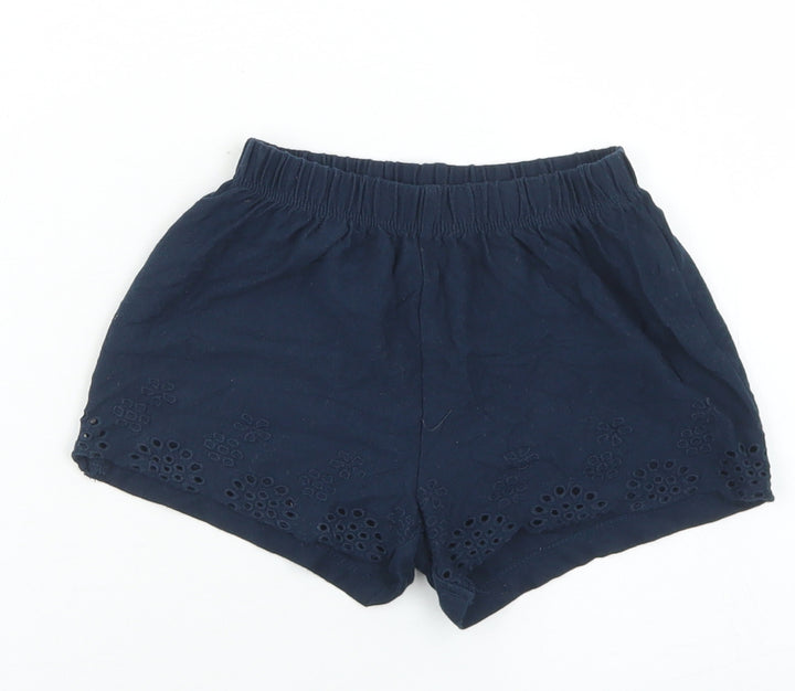 NEXT Girls Blue Cotton Cropped Trousers Size 12-18 Months