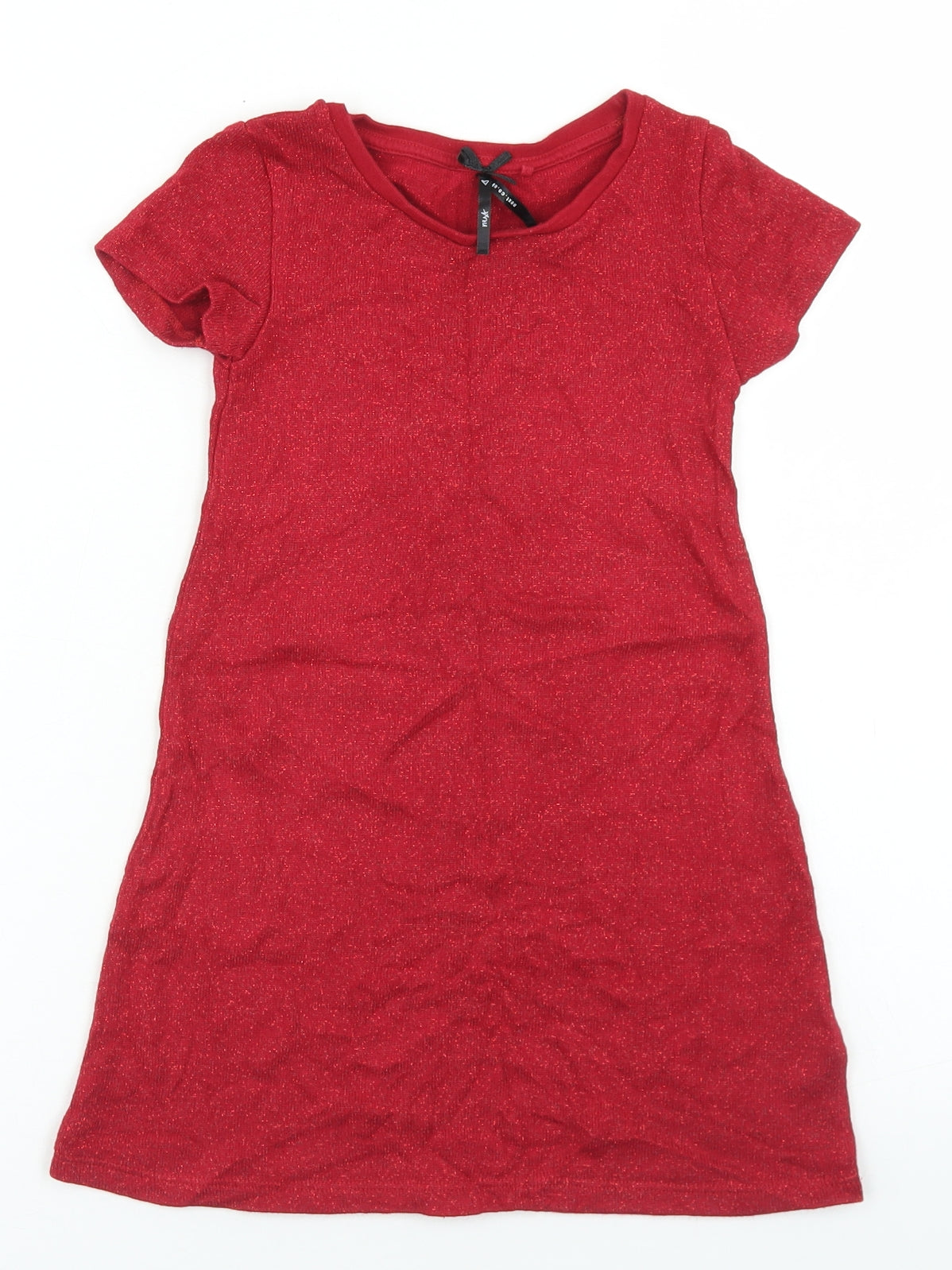 NEXT Girls Red  Viscose Fit & Flare  Size 4 Years  Crew Neck