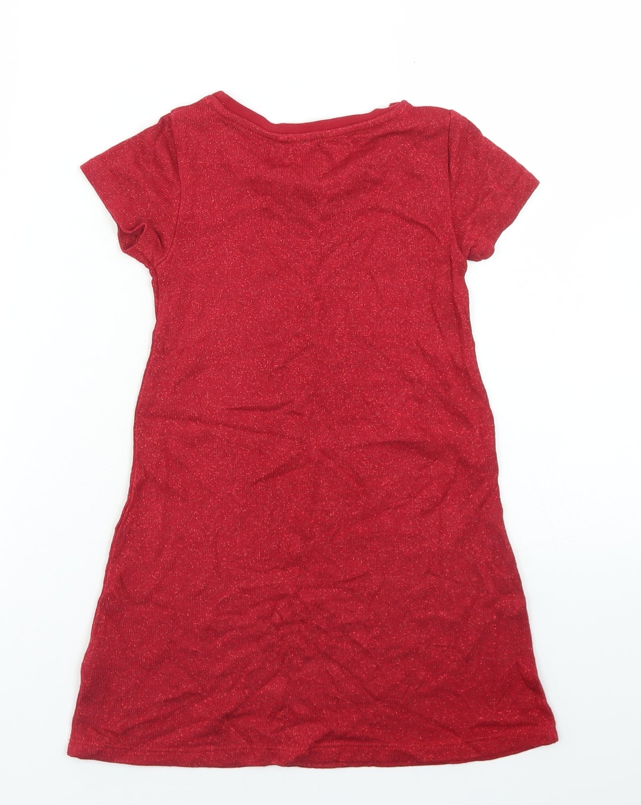 NEXT Girls Red  Viscose Fit & Flare  Size 4 Years  Crew Neck