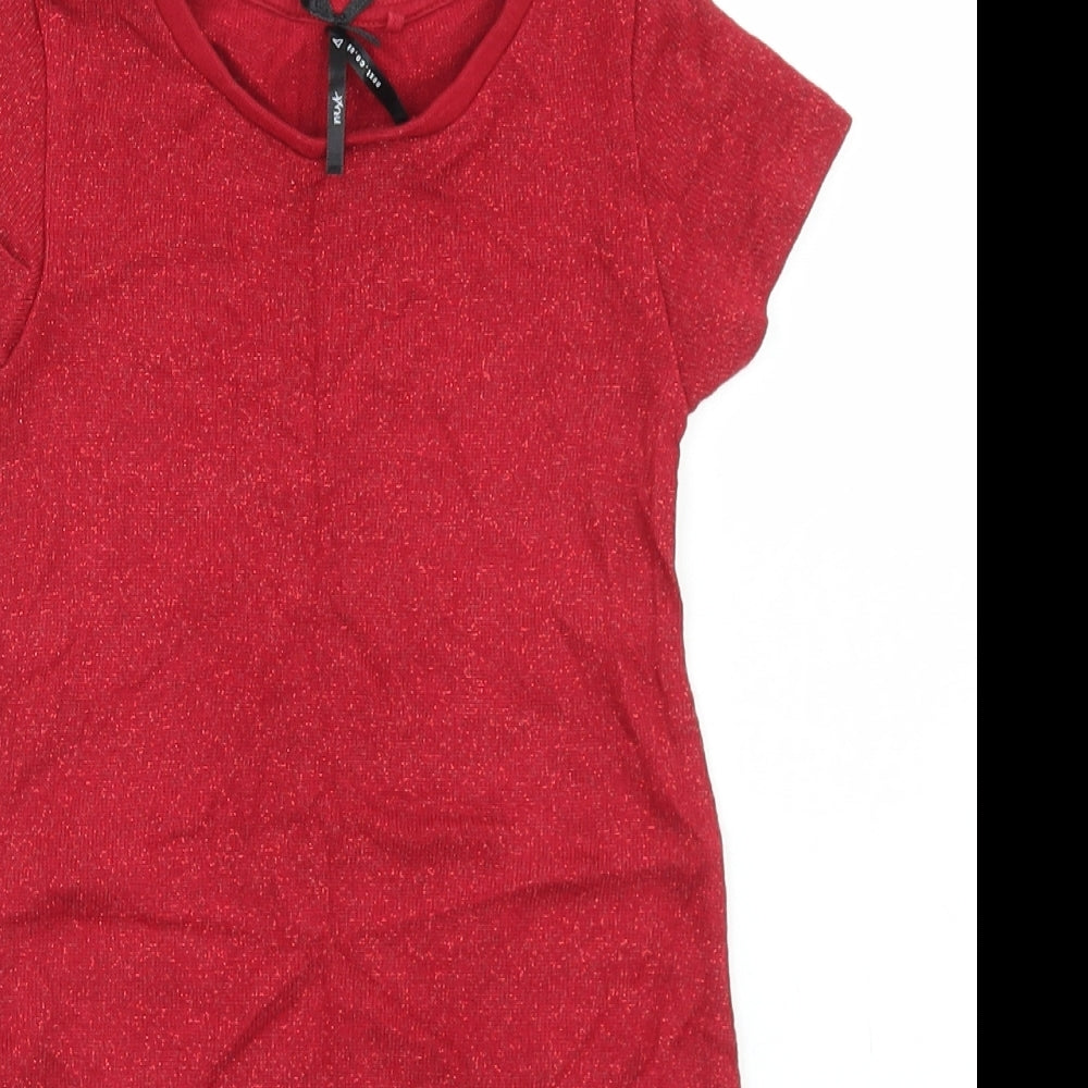 NEXT Girls Red  Viscose Fit & Flare  Size 4 Years  Crew Neck