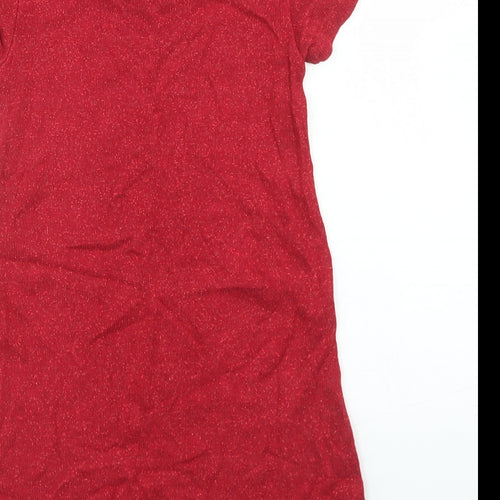 NEXT Girls Red  Viscose Fit & Flare  Size 4 Years  Crew Neck