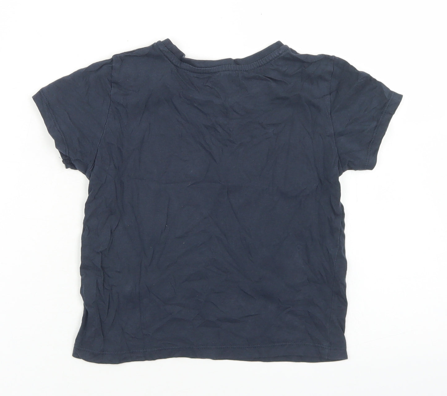 Primark Boys Blue  Cotton Basic T-Shirt Size 3-4 Years Crew Neck  - New York SK8